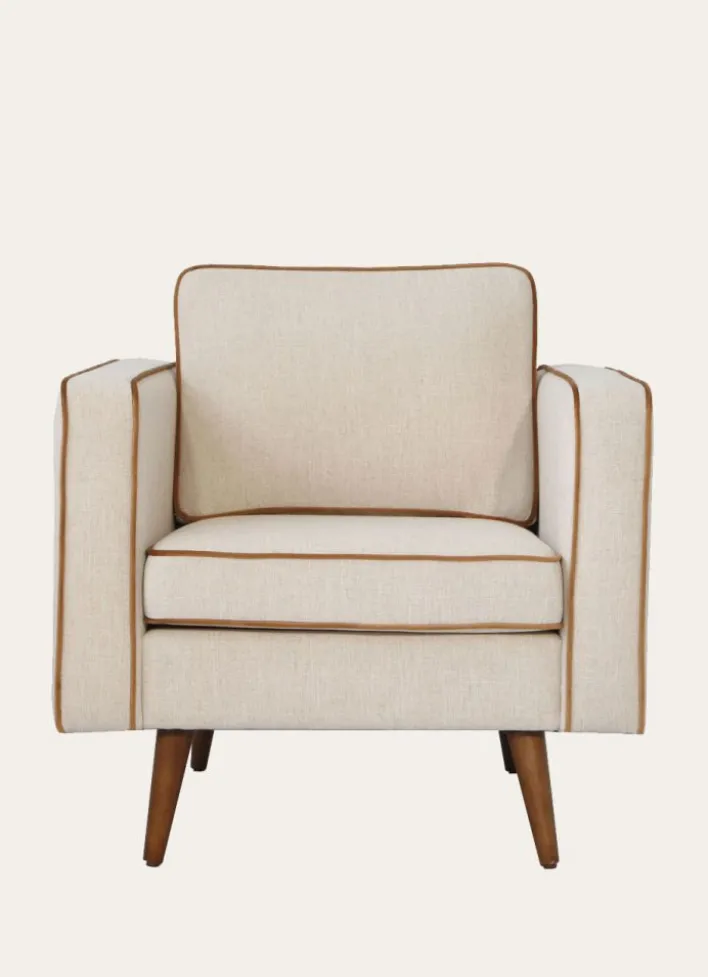 FAUTEUIL TISSU ECRU/ECRU