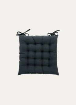 GALETTE DE CHAISE UNIE EFFET DE MATIÈRE ANTHRACITE