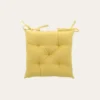 GALETTE DE CHAISE UNIE EN COTON JAUNE
