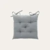 GALETTE DE CHAISE UNIE EN COTON GRIS