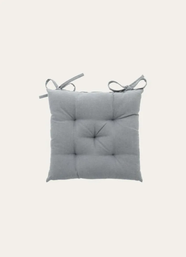 GALETTE DE CHAISE UNIE EN COTON GRIS