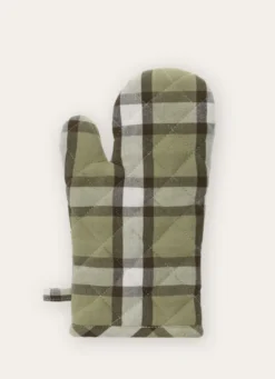 GANT DE CUISINE À CARREAUX VERT KAKI