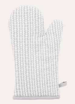 GANT DE CUISINE EN COTON IMPRIMÉ MINI MOTIFS GRIS