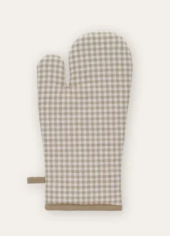 GANT DE CUISINE EN COTON VICHY BEIGE