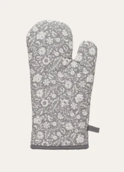 GANT DE CUISINE FLEURS BICA GRIS