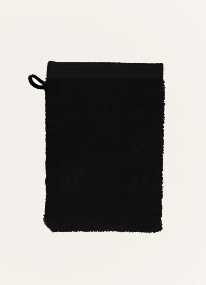 GANT DE TOILETTE BRODÉ EN COTON 500GR NOIR