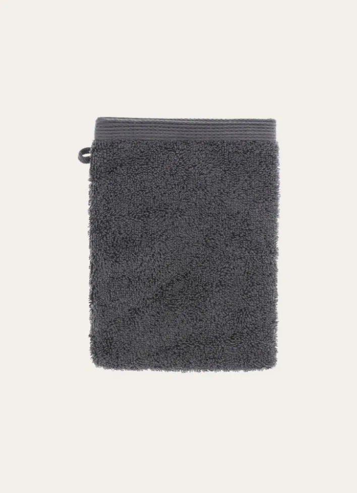 GANT DE TOILETTE BRODÉ EN COTON 500GR ARDOISE