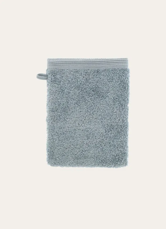 GANT DE TOILETTE BRODÉ EN COTON 500GR BLEU ORAGE