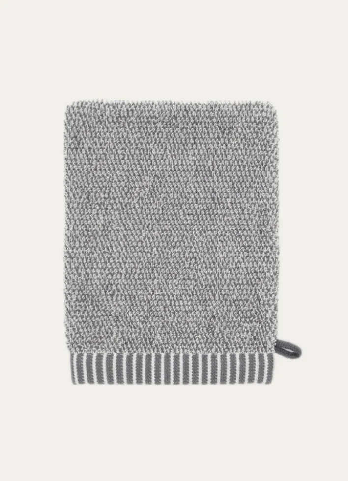 GANT DE TOILETTE EN FILS CHINÉS GRIS