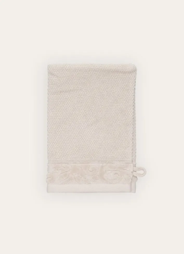 GANT DE TOILETTE LITEAU VELOURS CISELÉ BEIGE