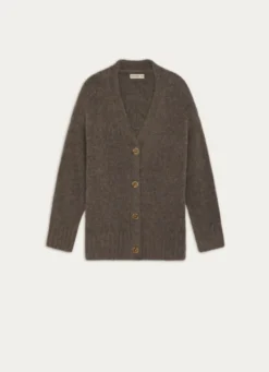 GILET EN TRICOT GRIS FONCE
