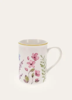 GOBELET EN GRÈS DÉCOR FLORAL MULTICOLORE