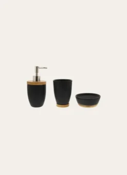 GOBELET EN GRÈS ET BAMBOU NOIR/BAMBOU