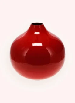 GRAND VASE EN MÉTAL COLORÉ FINITION ÉMAILLÉE TERRE