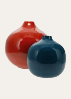 GRAND VASE EN MÉTAL COLORÉ FINITION ÉMAILLÉE TERRE