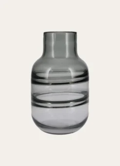 GRAND VASE EN VERRE RICOCHET GRIS TRANSPARENT