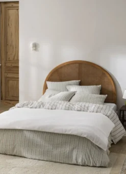 HOUSSE D’ÉDREDON EN GAZE DE COTON BRODÉE BLANC