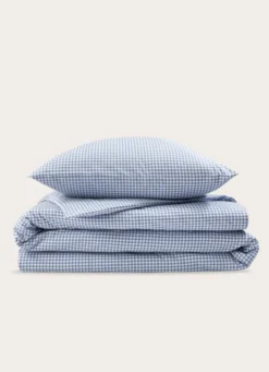 HOUSSE DE COUETTE EN COTON VICHYBLEU