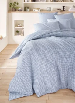 HOUSSE DE COUETTE EN COTON VICHYBLEU