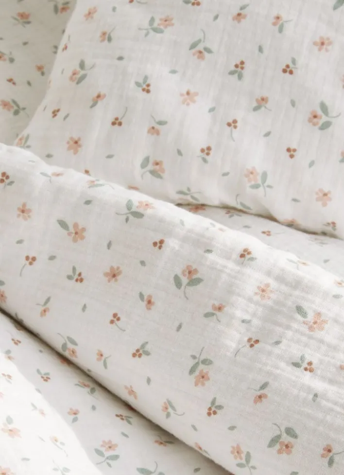 HOUSSE DE COUETTE ENFANT EN GAZE DE COTON CHAMPÊTR ÉCRU