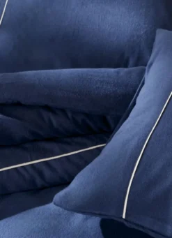 HOUSSE DE COUETTE EN FLANELLE UNIE RAGOON BLEU INDIGO