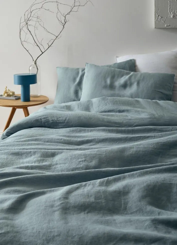 HOUSSE DE COUETTE EN LIN LAVÉ BLEU ZINC