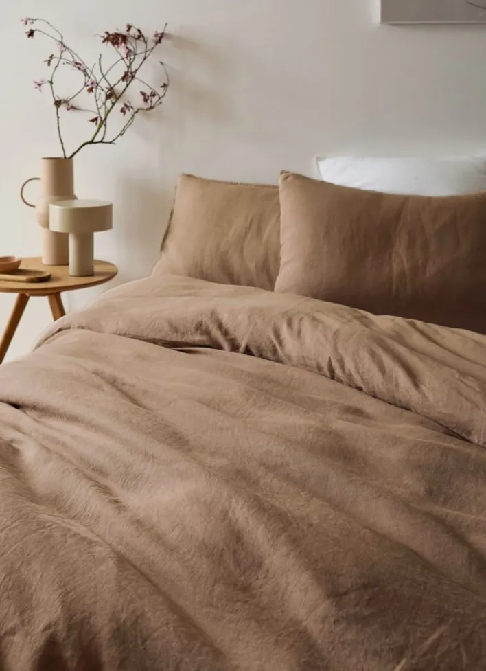 HOUSSE DE COUETTE EN LIN LAVÉ TAUPE