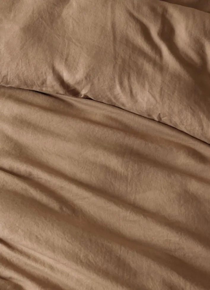 HOUSSE DE COUETTE EN LIN LAVÉ TAUPE
