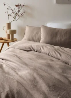 HOUSSE DE COUETTE EN LIN LAVÉ TAUPE