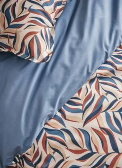 HOUSSE DE COUETTE EN PERCALE CHLORO BLEU BALTIQUE