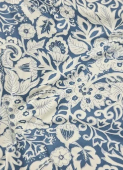 HOUSSE DE COUETTE EN PERCALE DE COTON IMPRIMÉE BLEU
