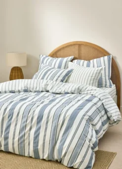 HOUSSE DE COUETTE EN PERCALE GABRIEL BLEU