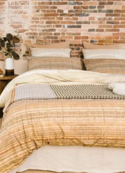 HOUSSE DE COUETTE EN PERCALE LAVÉE TAIGA MULTICOLORE