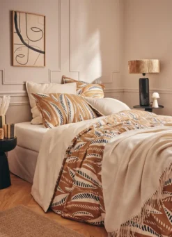 HOUSSE DE COUETTE EN SATIN CORALIE CARAMEL