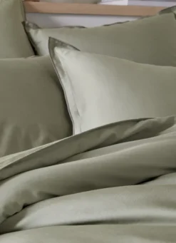 HOUSSE DE COUETTE EN SATIN DE COTON LAVÉ SAUGE