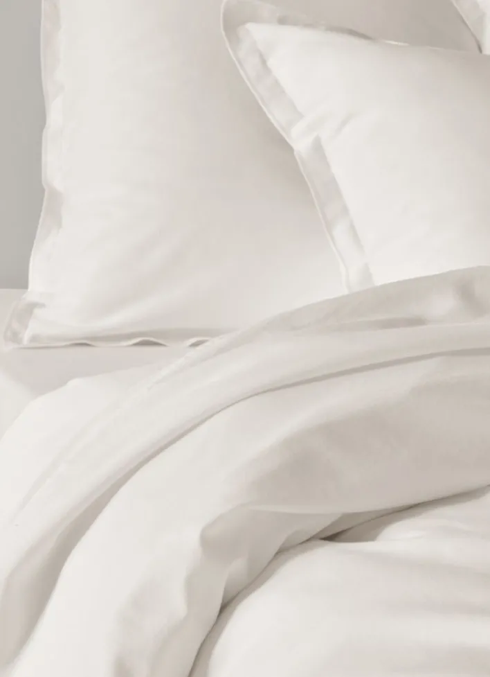 HOUSSE DE COUETTE EN SATIN DE COTON LAVÉ ECRU