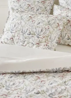 HOUSSE DE COUETTE IMPRIMÉE FLEURI EN COTON LAVÉ LILAS