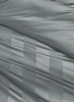 HOUSSE DE COUETTE RAYÉE EN SATIN DE COTON GLACIER