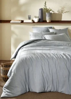 HOUSSE DE COUETTE À RAYURES NAÏADE BLEU