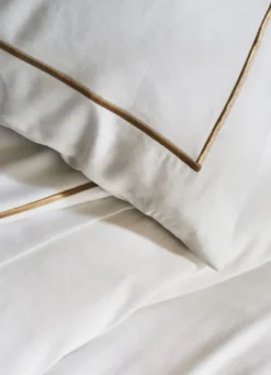 HOUSSE DE COUETTE SATIN BLANC/MORDORÉ