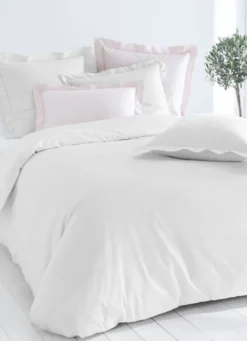 HOUSSE DE COUETTE UNIE EN COTON BLANC