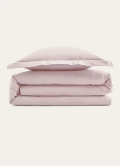 HOUSSE DE COUETTE UNIE EN COTON ROSE CLAIR