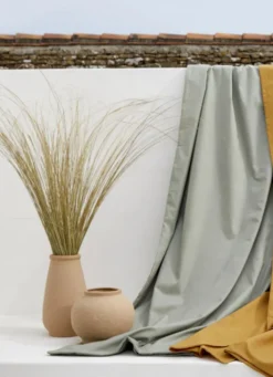 HOUSSE DE COUETTE UNIE EN COTON VERT TENDRE