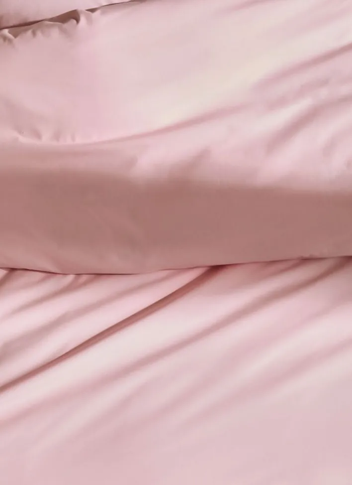 HOUSSE DE COUETTE UNIE EN PERCALE DE COTON PETALE