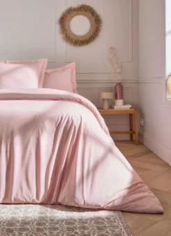 HOUSSE DE COUETTE UNIE EN PERCALE DE COTON PETALE