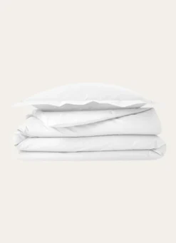 HOUSSE DE COUETTE UNIE EN PERCALE DE COTON BLANC