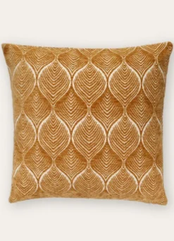 HOUSSE DE COUSSIN EN JACQUARD CHENILLE OCRE
