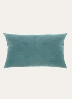 HOUSSE DE COUSSIN EN VELOURS AVEC DOS CHAMBRAY BLEU INDIGO