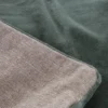 HOUSSE DE COUSSIN EN VELOURS AVEC DOS CHAMBRAY VERT
