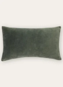 HOUSSE DE COUSSIN EN VELOURS AVEC DOS CHAMBRAY VERT